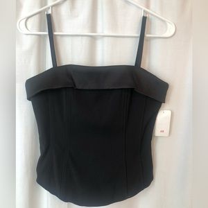 H&M Black Crop Corset Top- Size 4 NWT